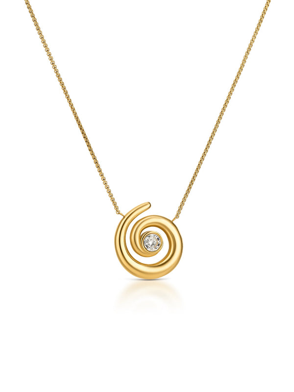 One Chess Spiral Necklace