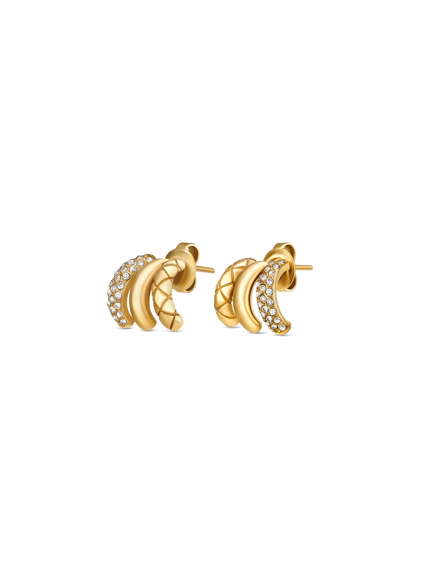 One Delightful Triple Gold Earrings