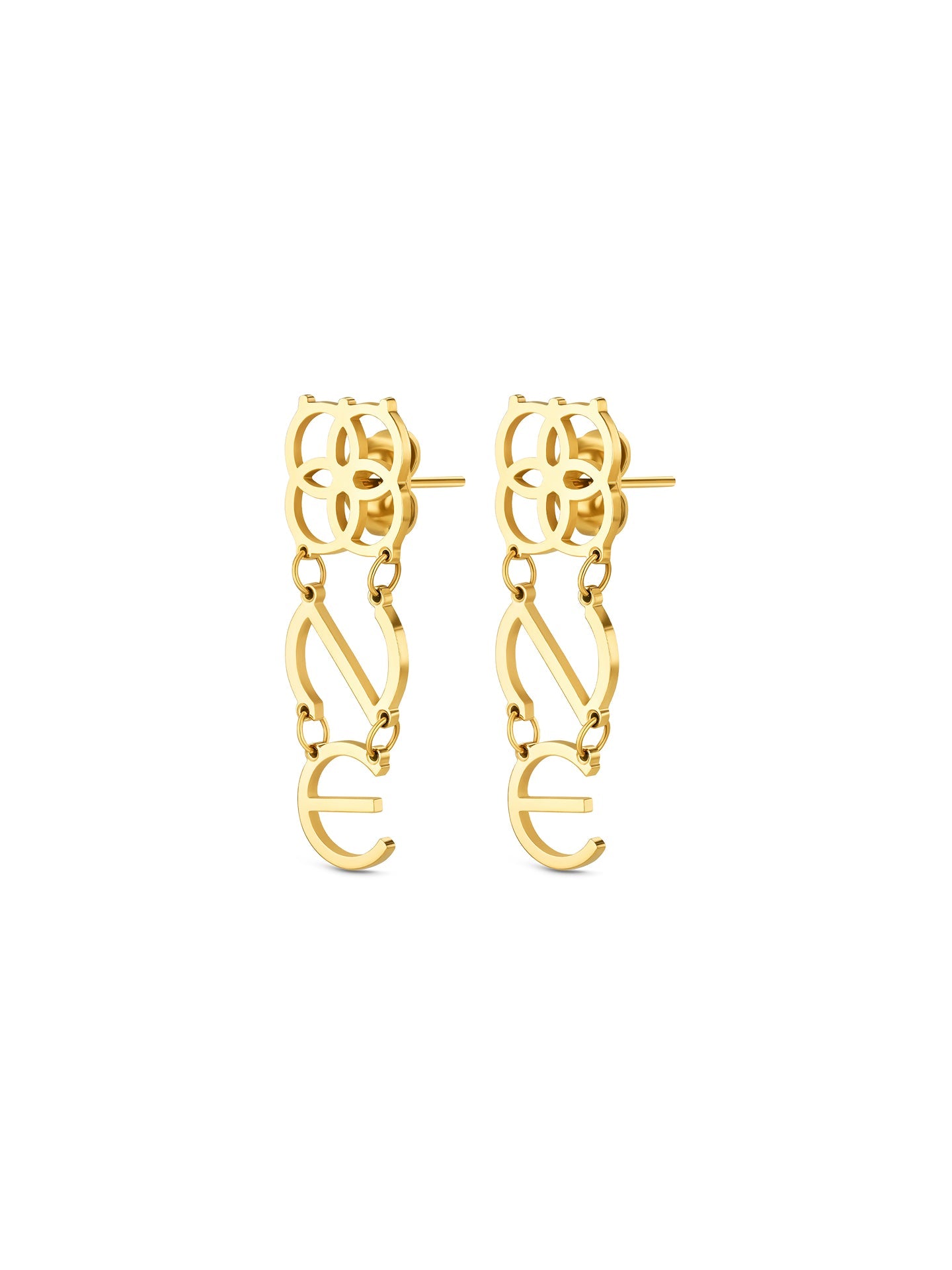 One Earrings Iconic Script