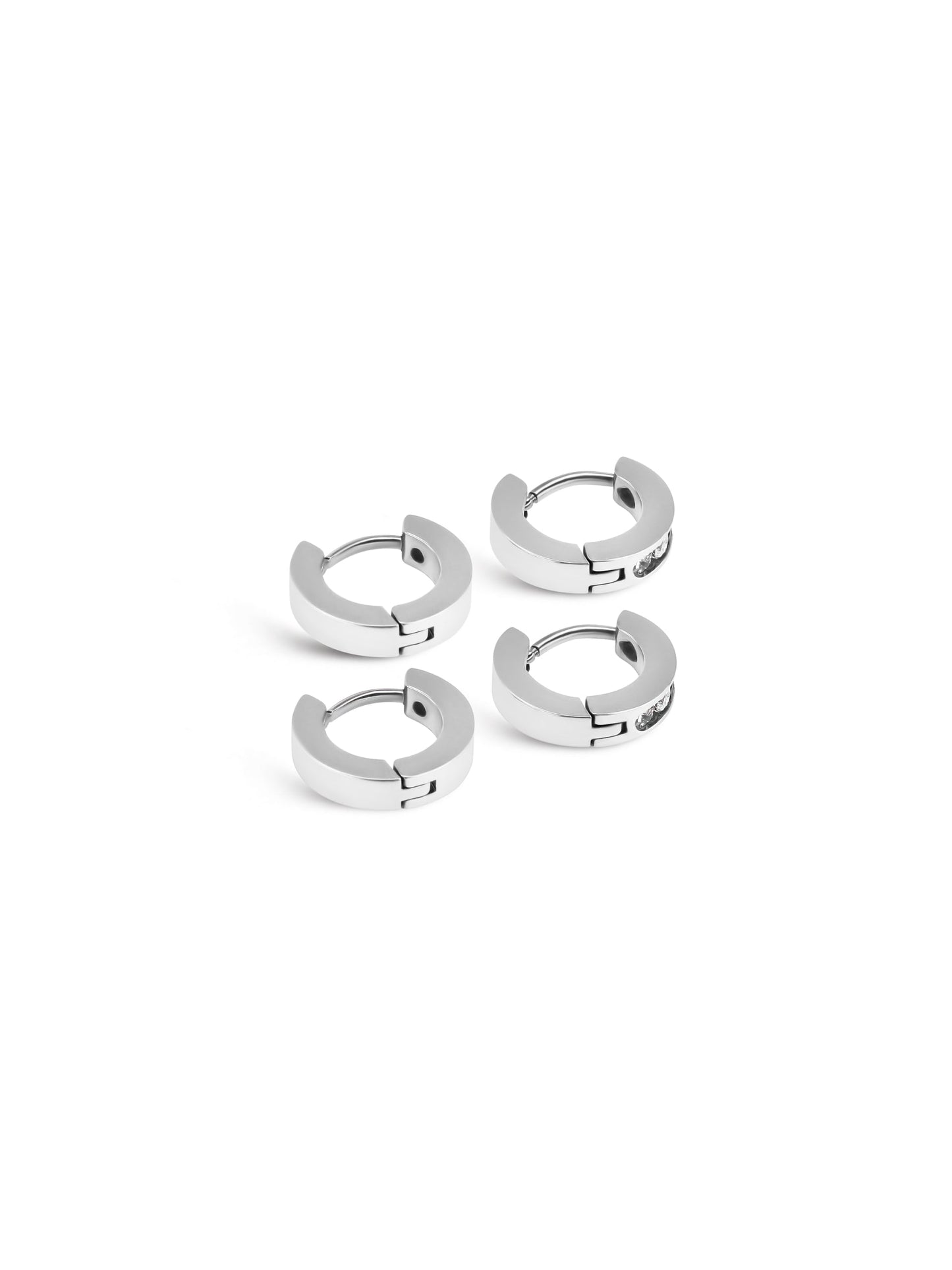 One Shimmer Silver Earring Set