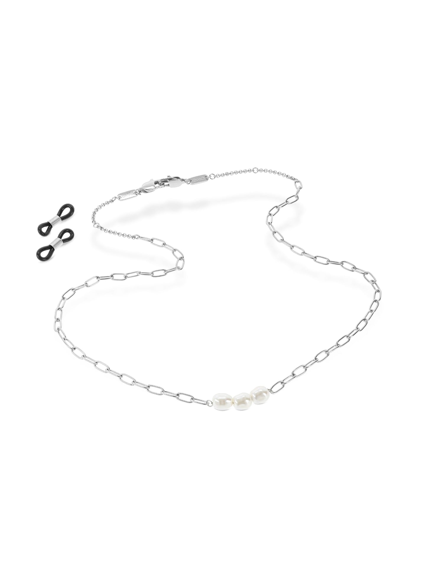 2-in-1 One Pearls Silver Glasses Chain