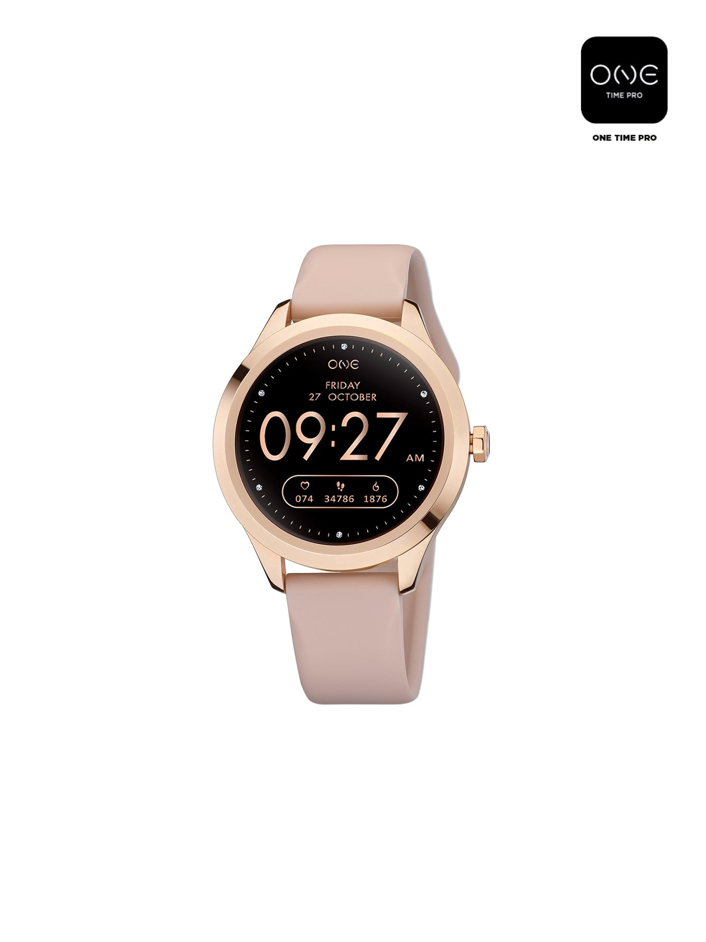 One Mini Rose Gold Silicone Smartwatch