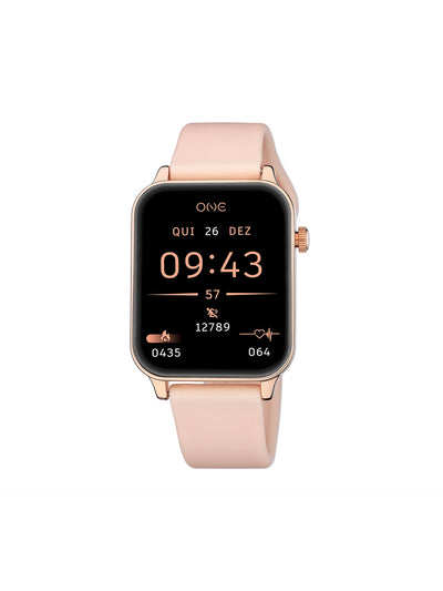 One Frame Rose Gold Silicone Smartwatch