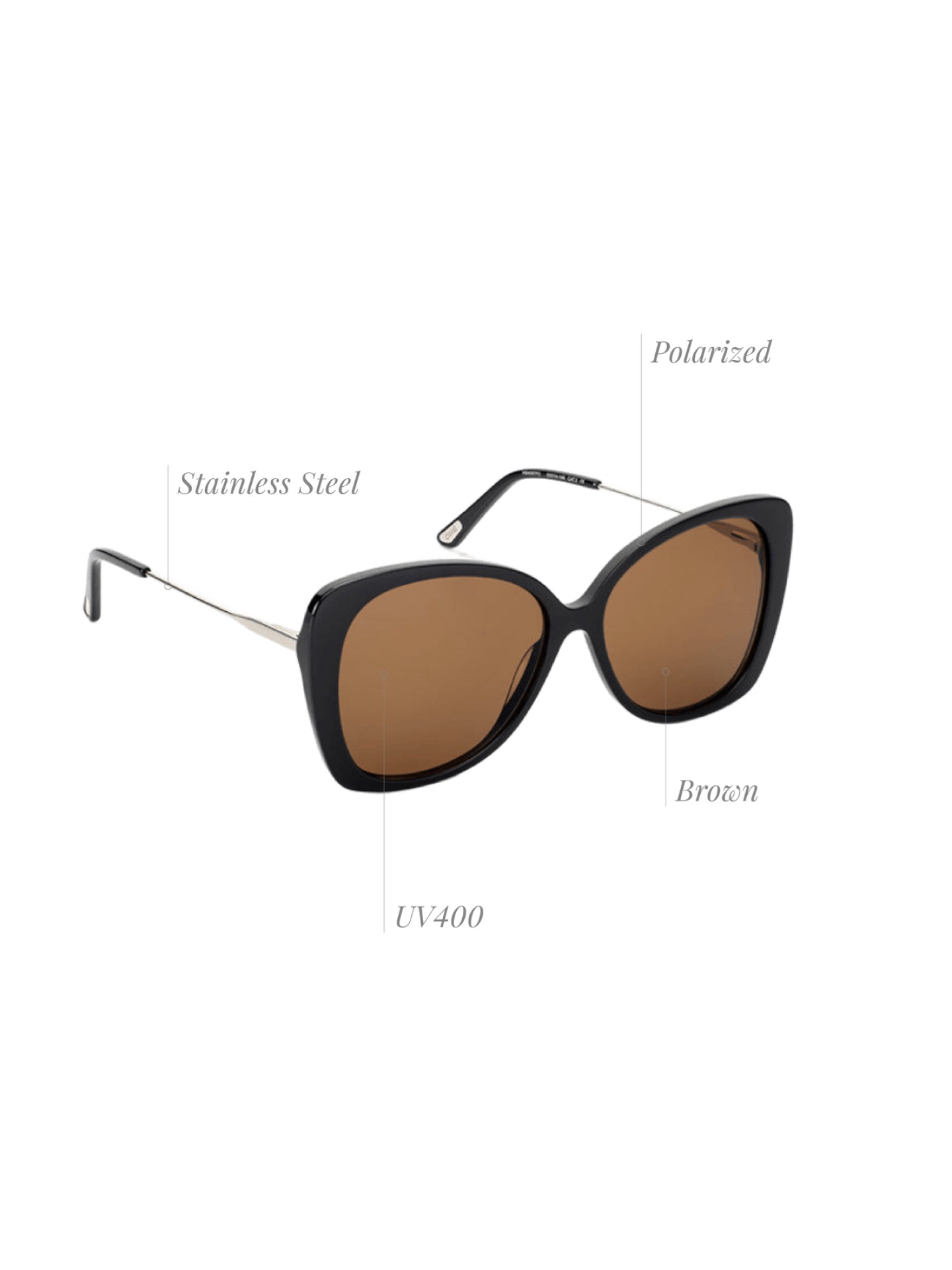 One Preppy Black Sunglasses