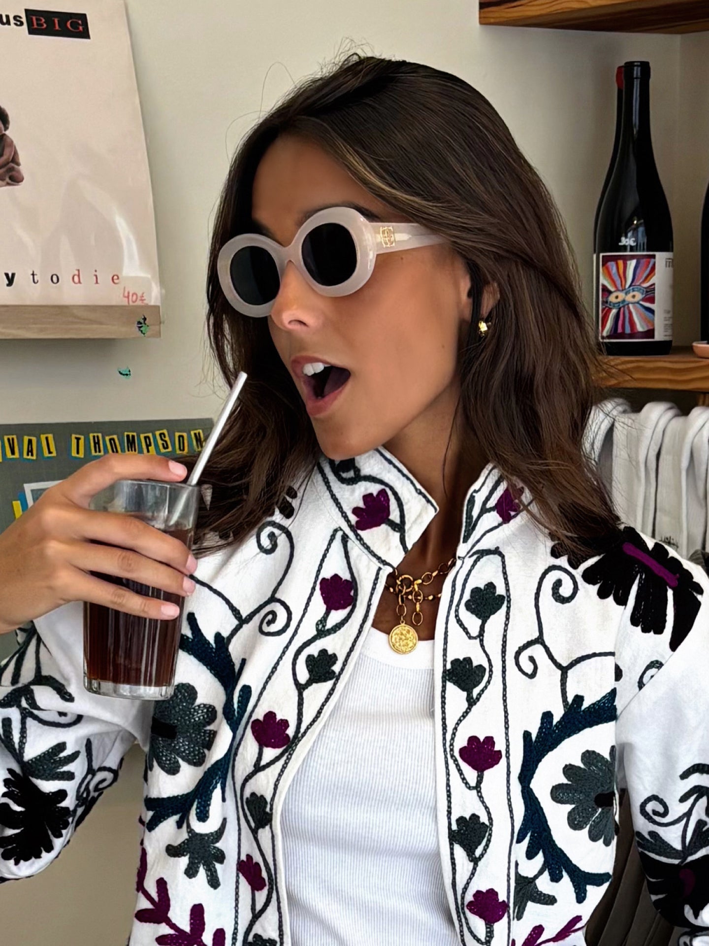 One Dolce Small White Sunglasses