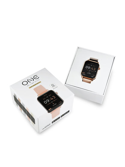 One Frame Rose Gold Silicone Smartwatch