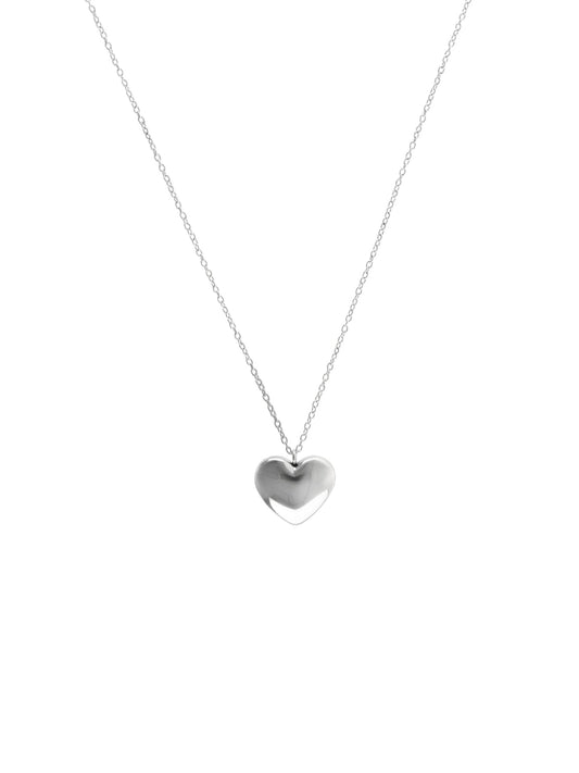 One Neckmess Heart Big Silver Necklace