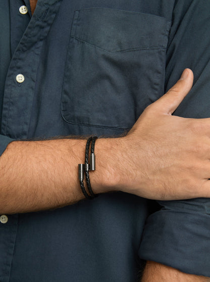One Men Rugged Black Bracelet