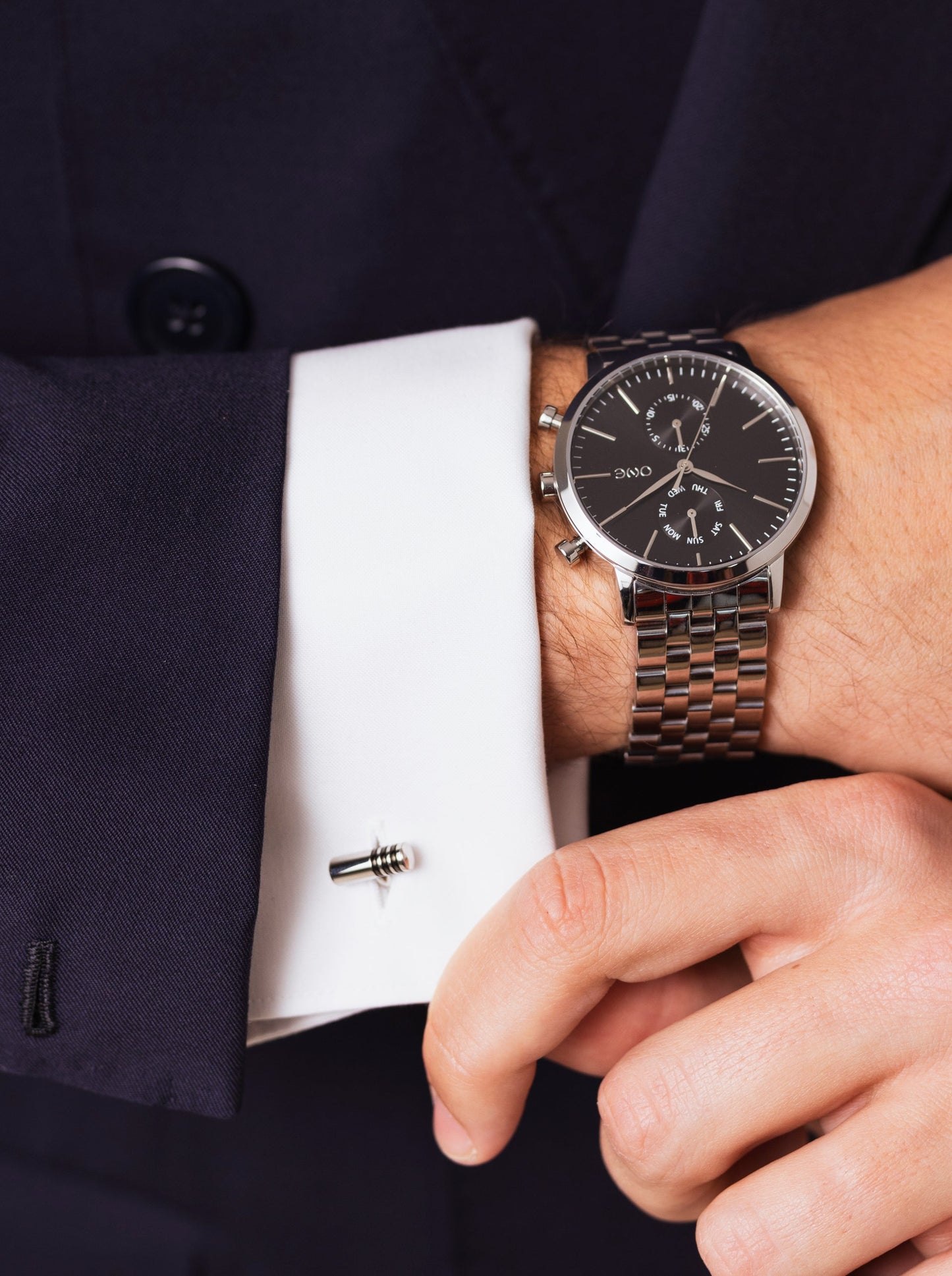 One Men Gallant Steel Cufflinks