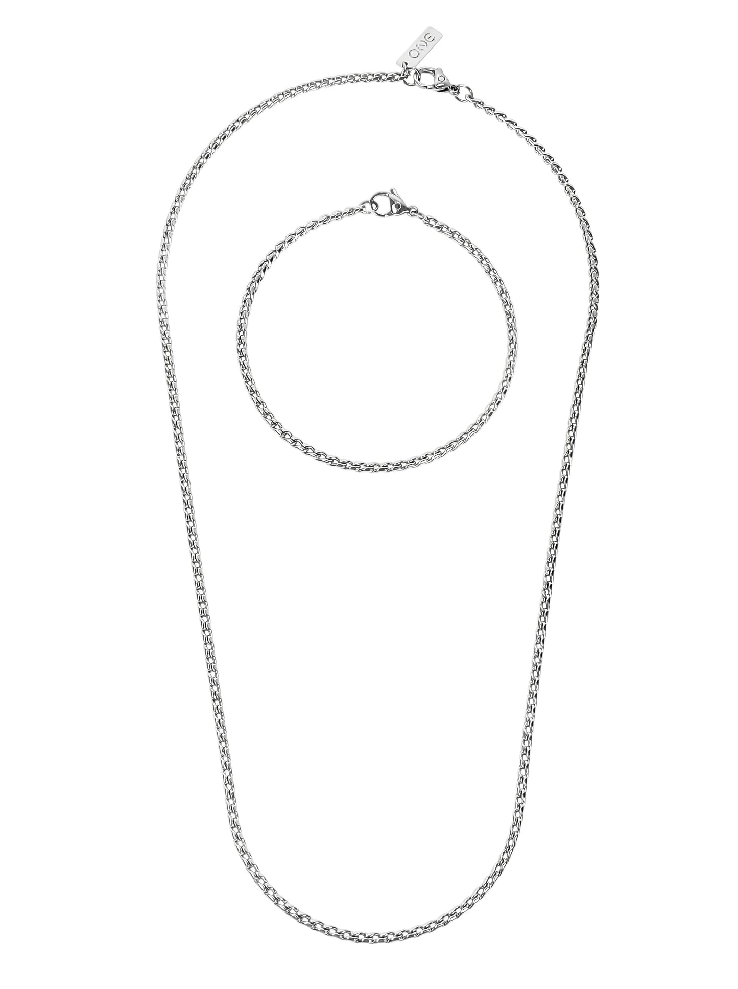 One Men Fine Steel 2-in-1 Necklace