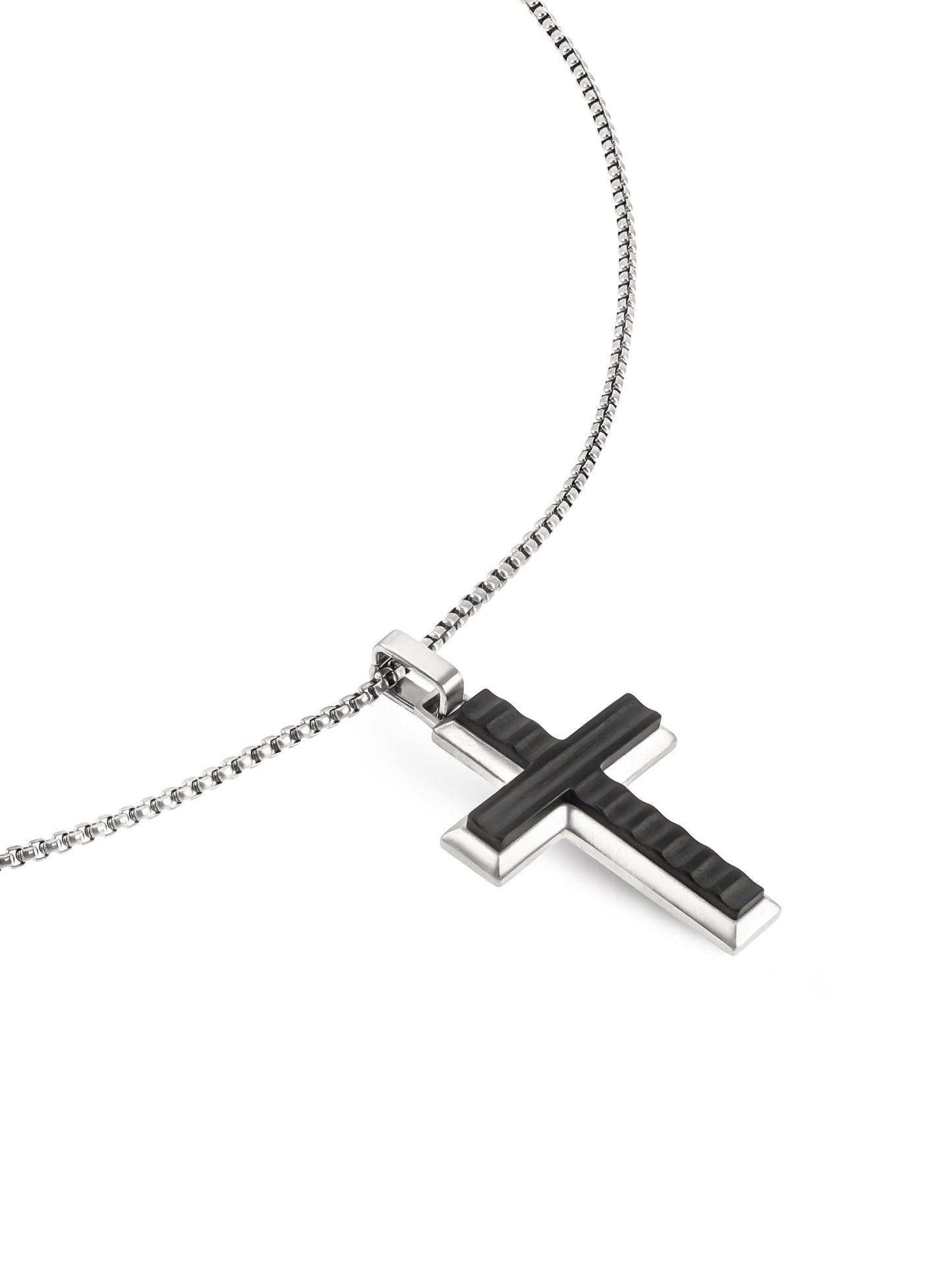 One Men Onyx Steel Necklace