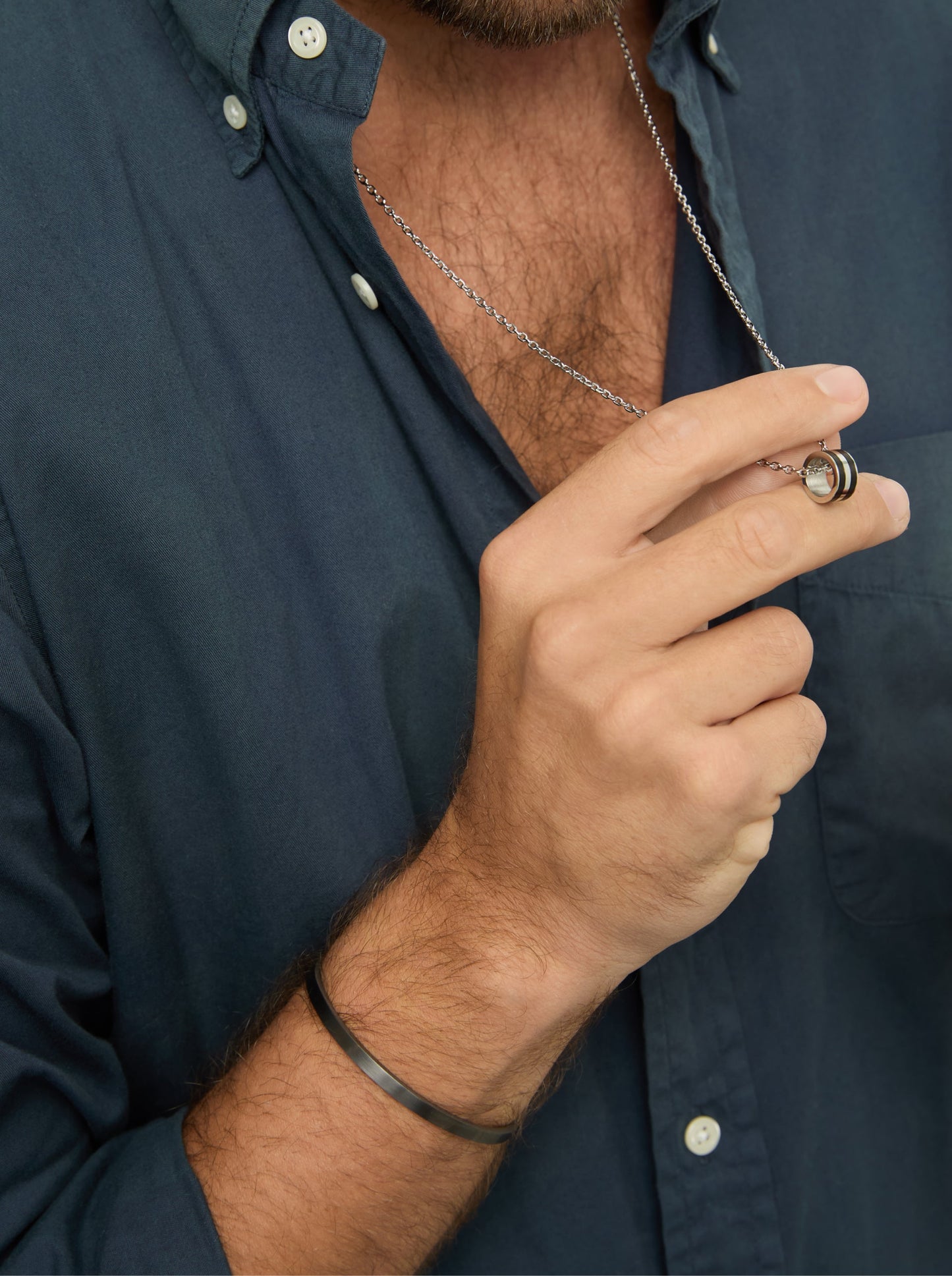 One Men Alliance Steel Necklace