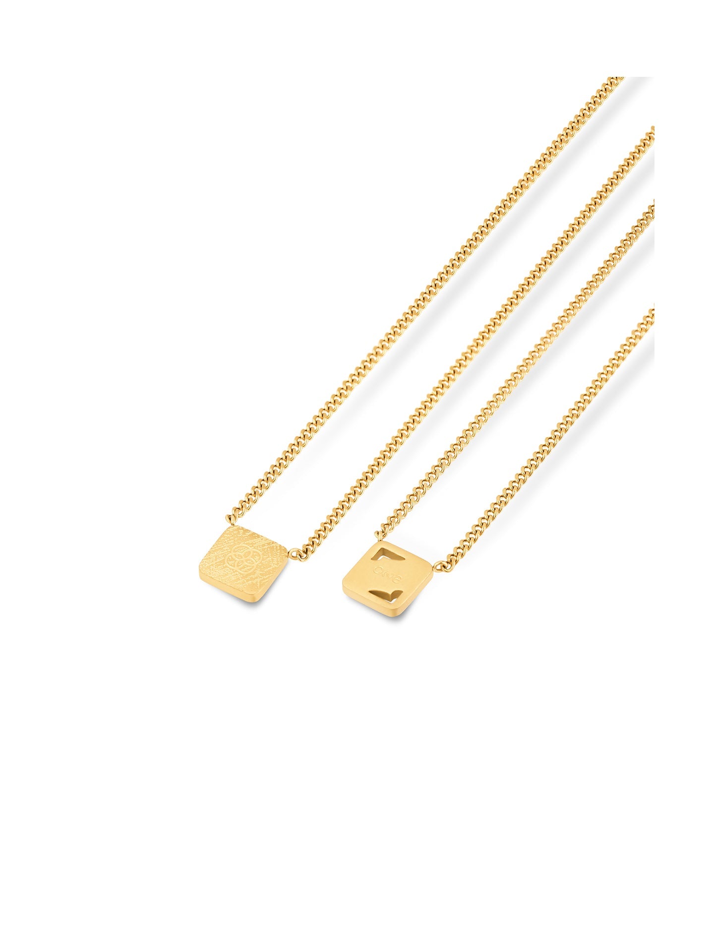 One Men Shield Gold Scapular Necklace