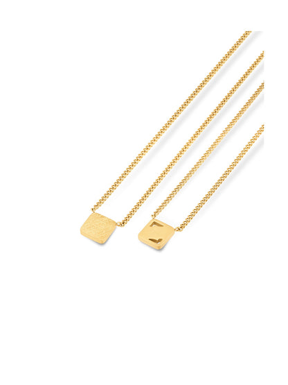 One Men Shield Gold Scapular Necklace