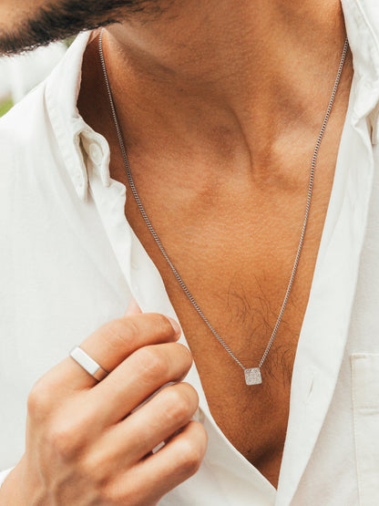 One Men Shield Scapular Necklace