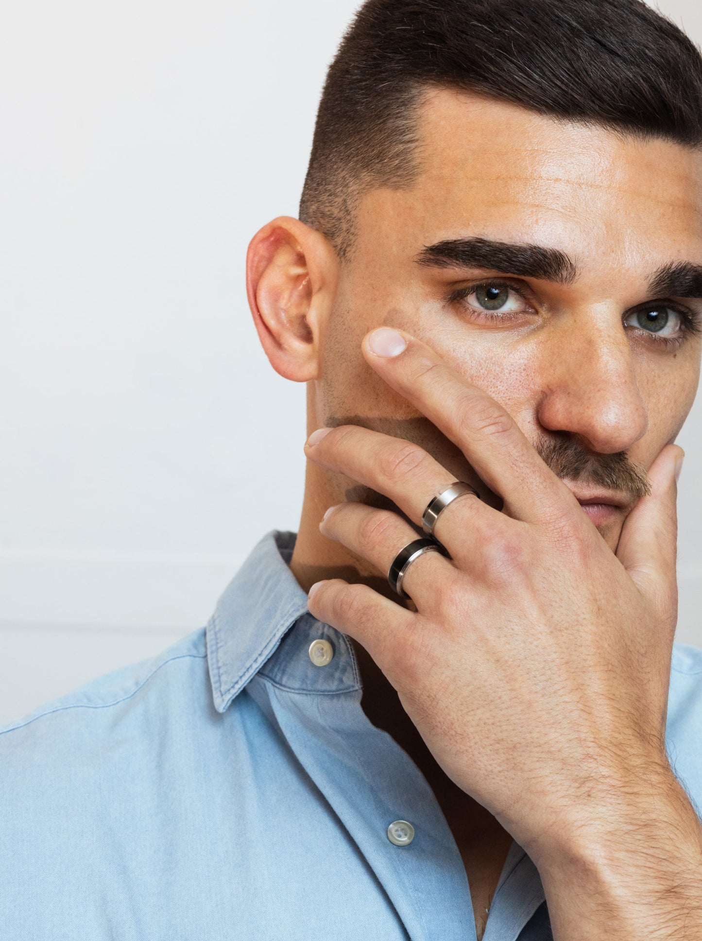 One Men Shadow Steel Ring