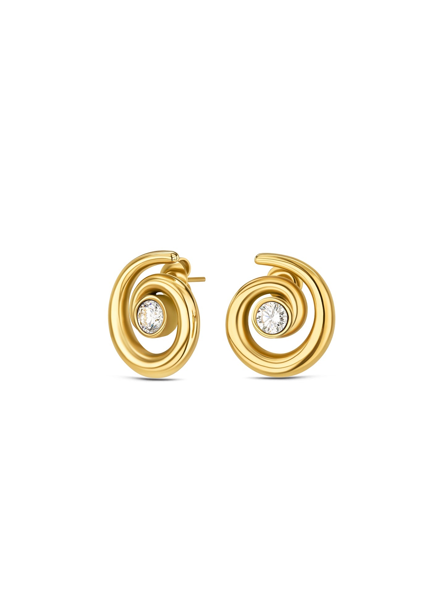 One Chess Spiral Earrings