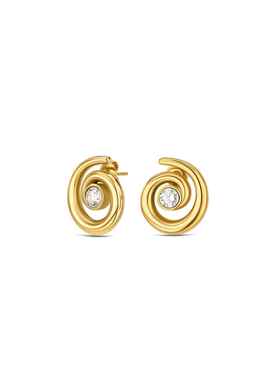 One Chess Spiral Earrings