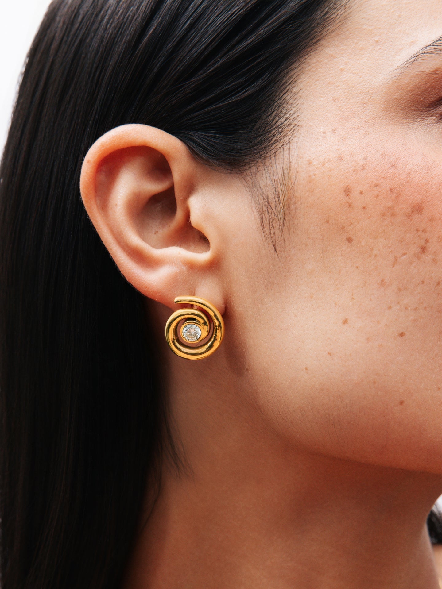 One Chess Spiral Earrings