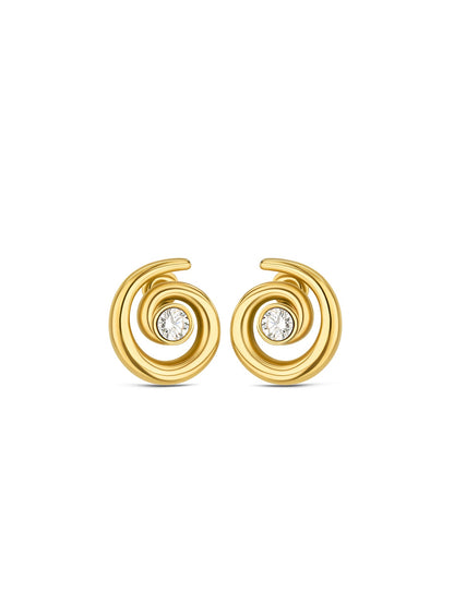 One Chess Spiral Earrings