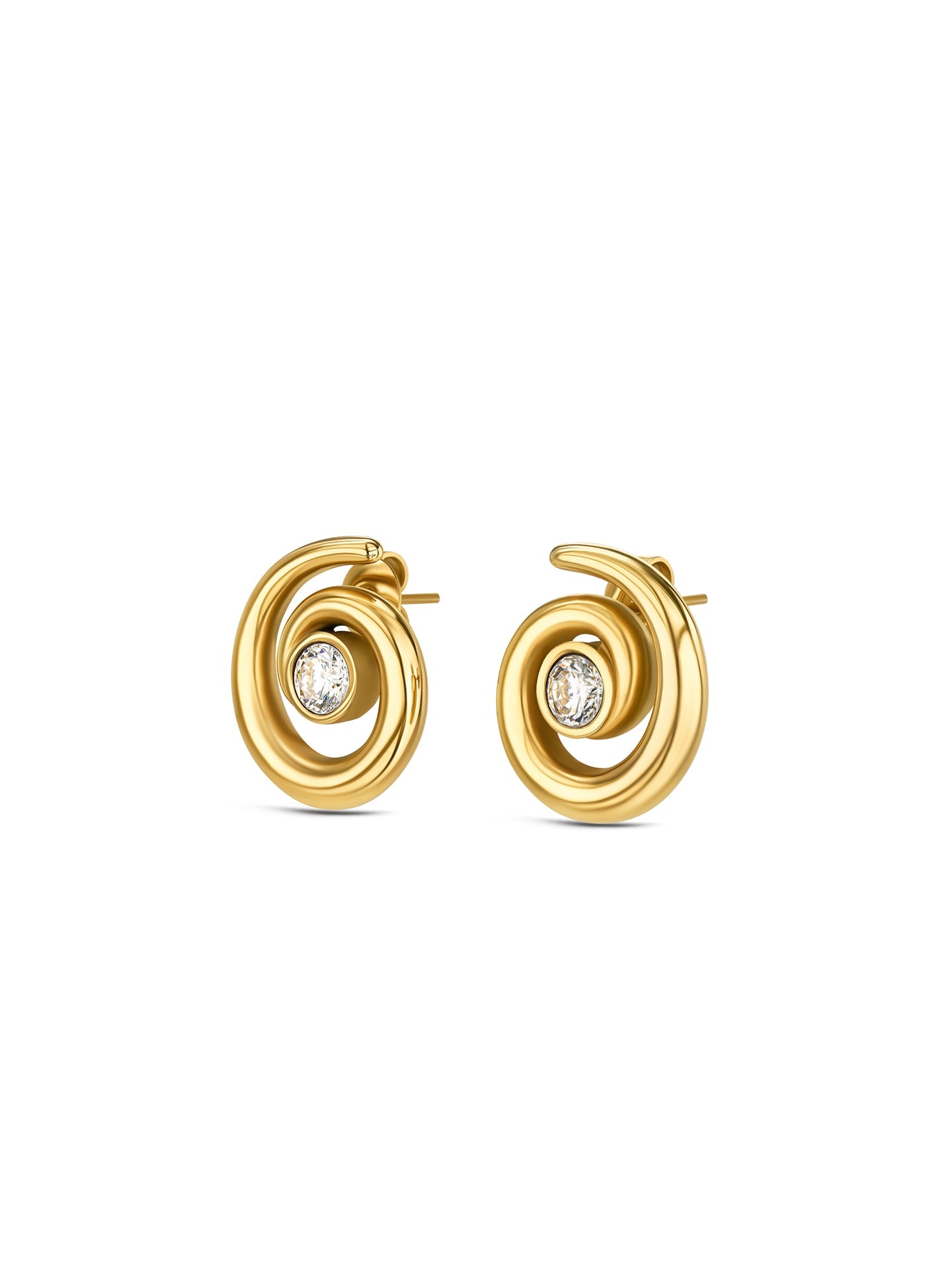 One Chess Spiral Earrings