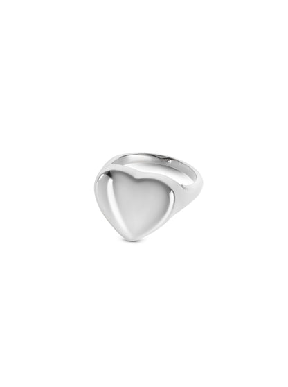 One Crazy Heart Big Silver Ring
