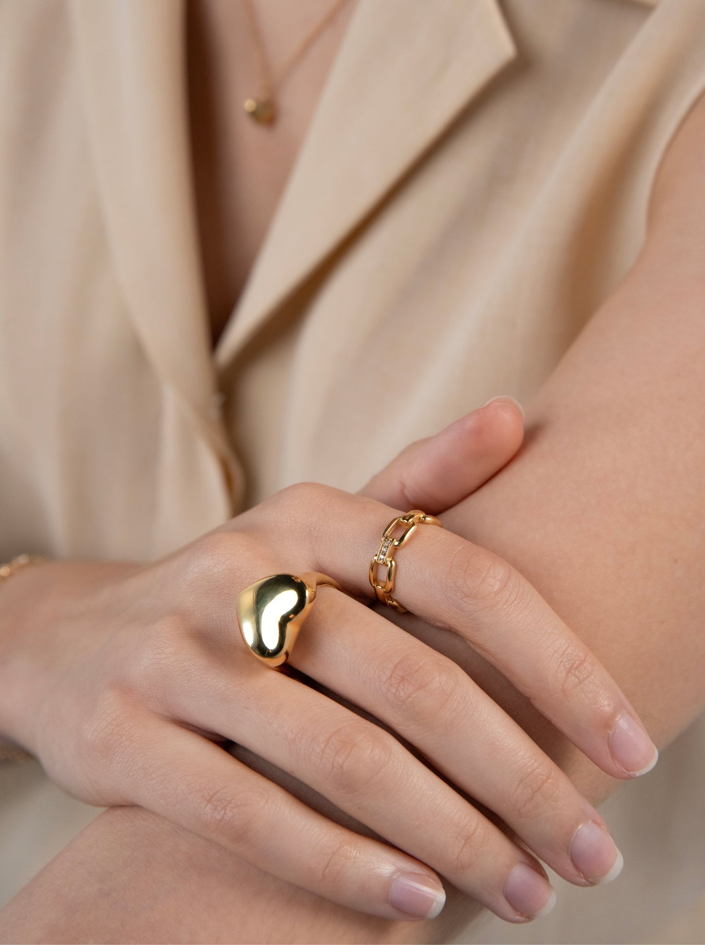 One Crazy Heart Big Gold Ring