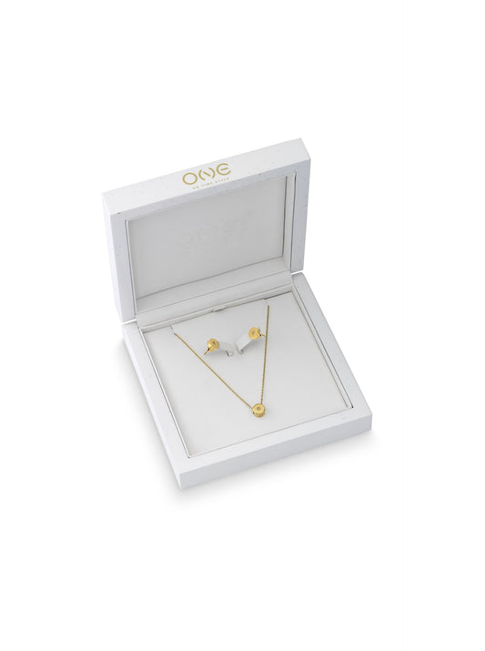 One Diamond Necklace & Earrings Set