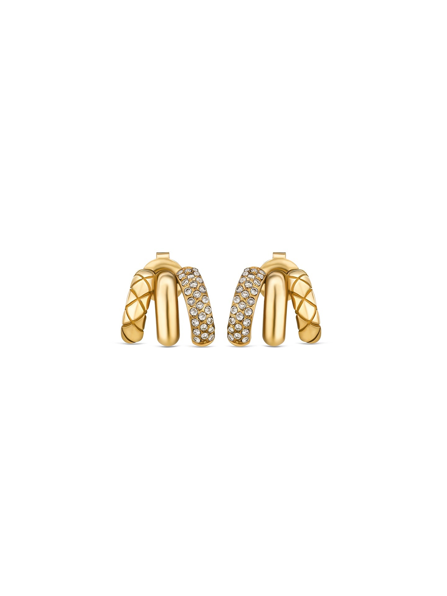 One Delightful Triple Gold Earrings