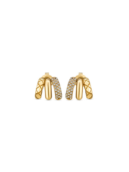 One Delightful Triple Gold Earrings