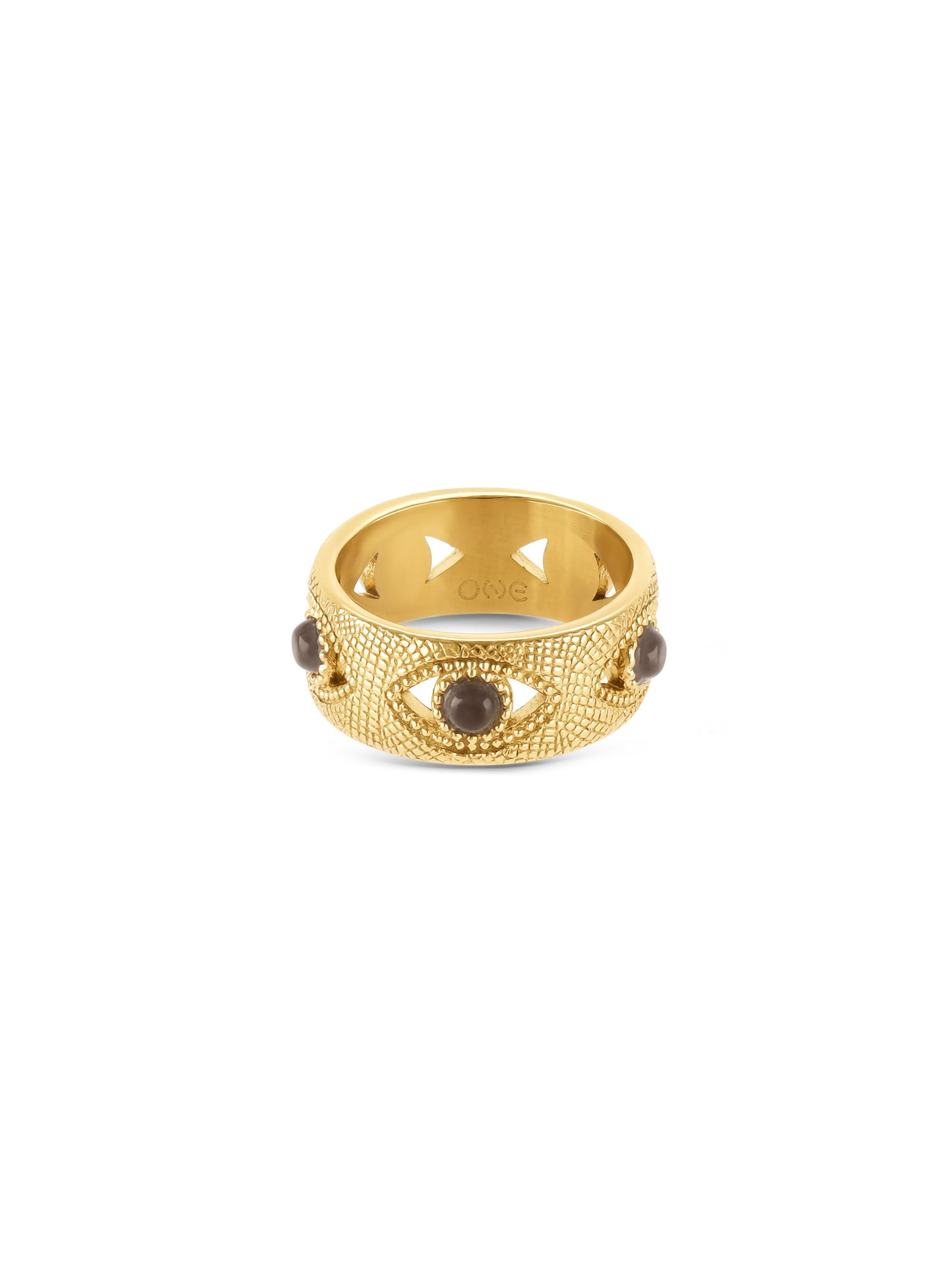 One Ring Evil Eye Gray
