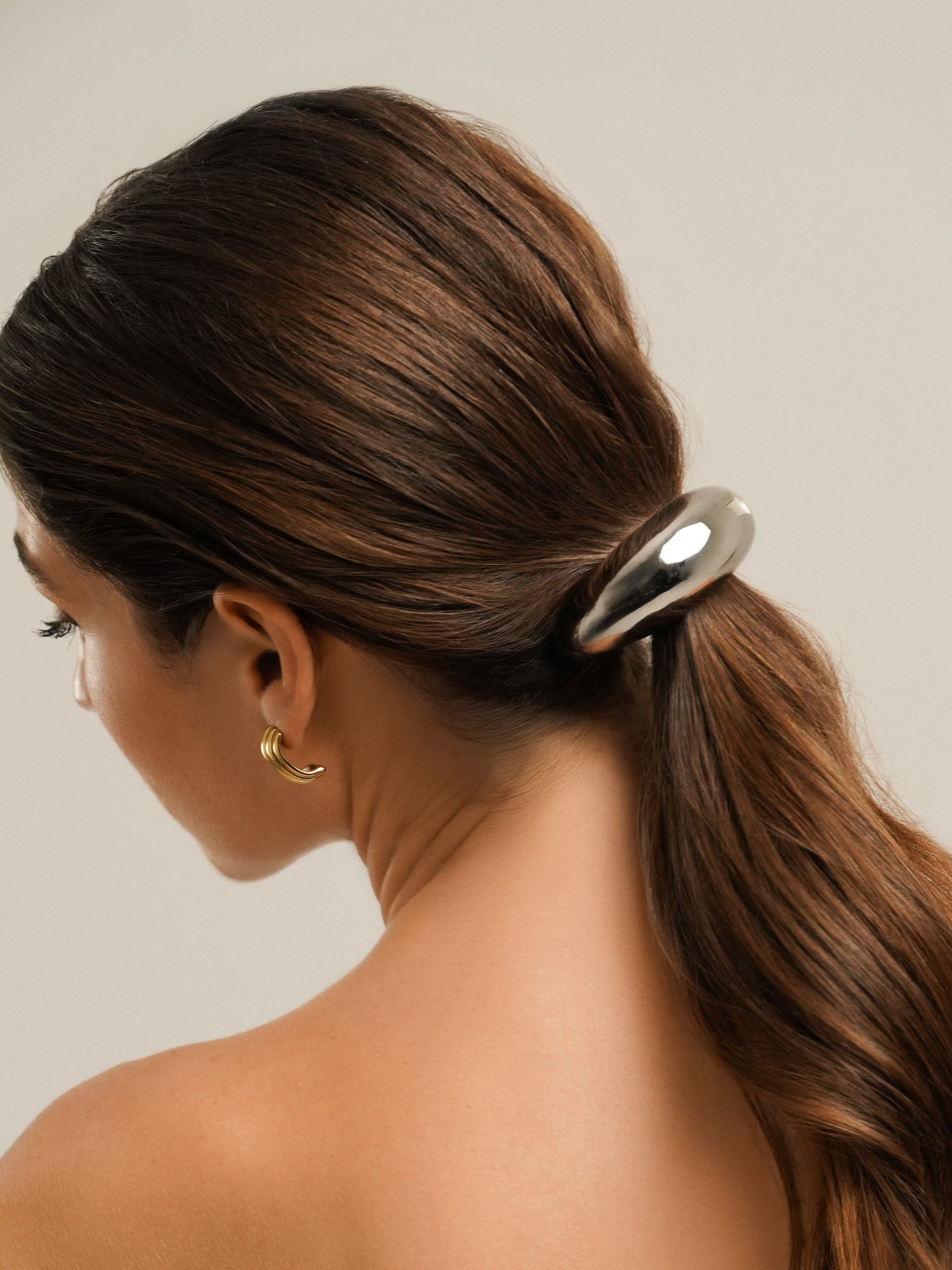 One Hair Accessory Moon Large Silver