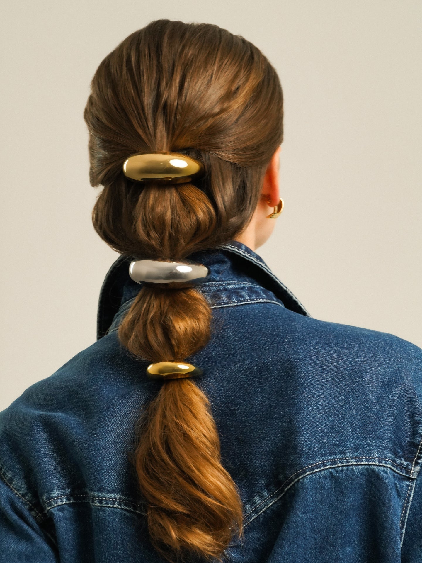 One Hair Accessory Moon Large Silver