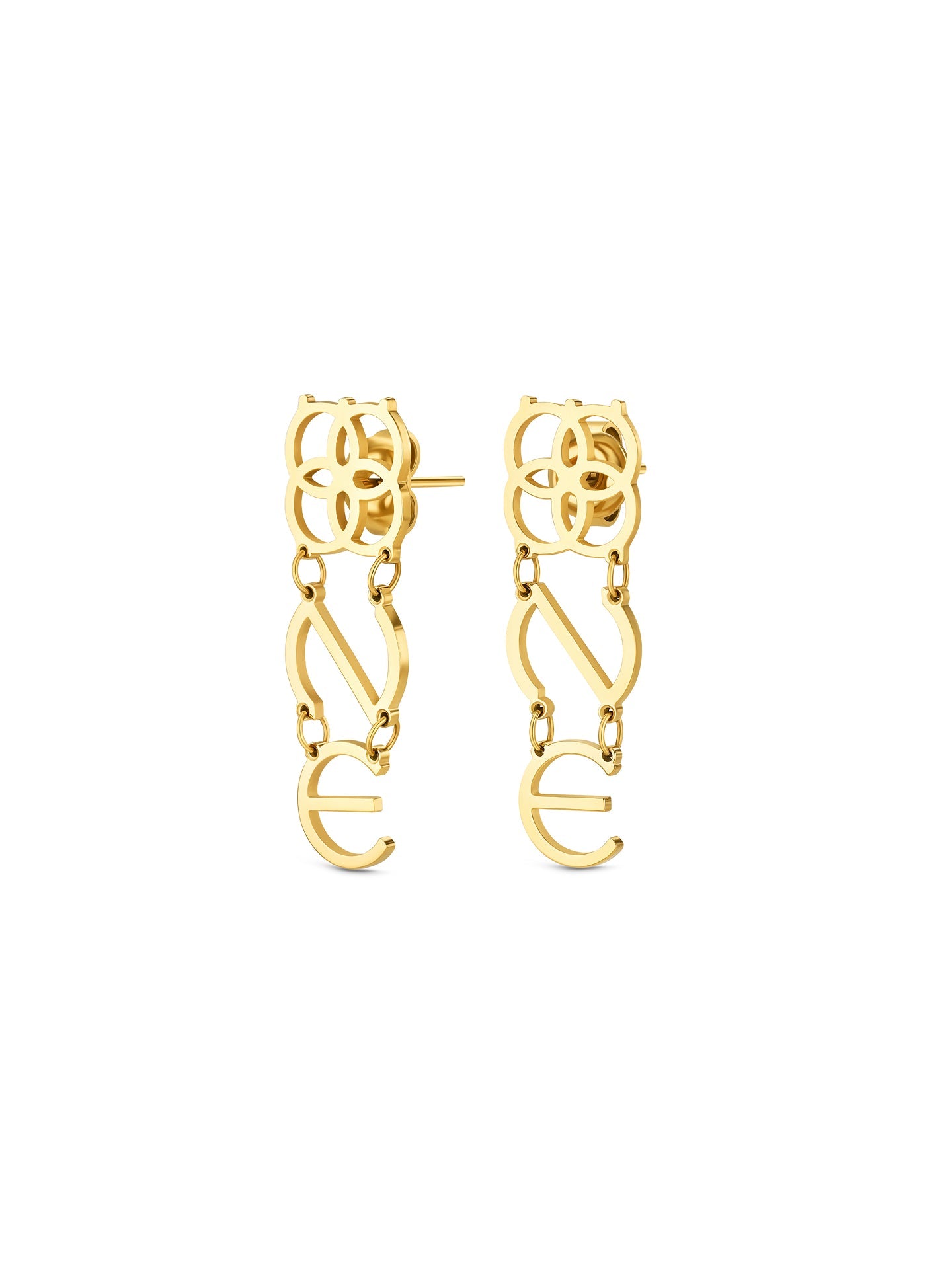 One Earrings Iconic Script