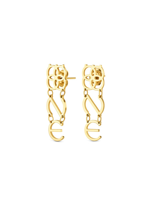 One Earrings Iconic Script