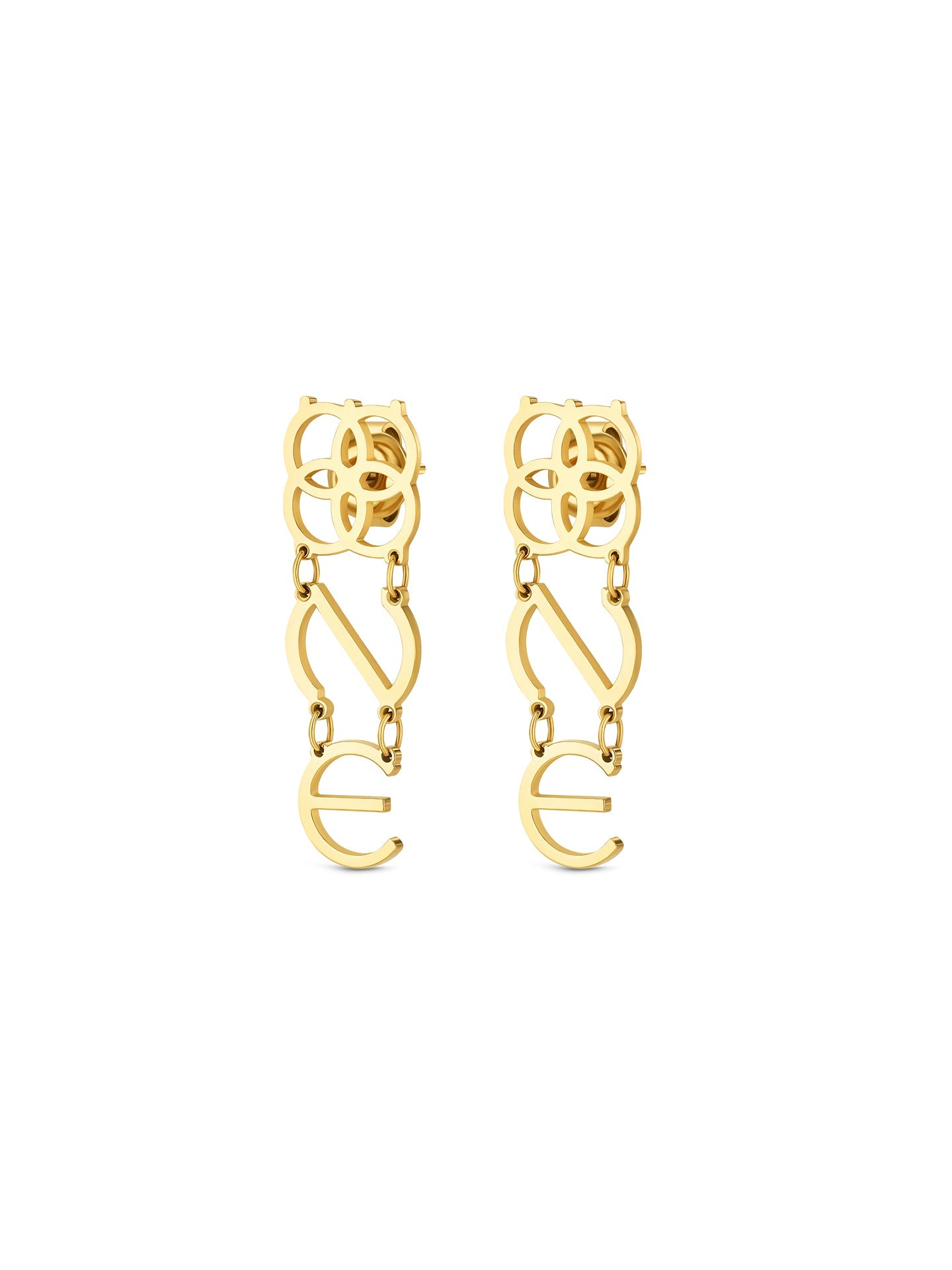 One Earrings Iconic Script