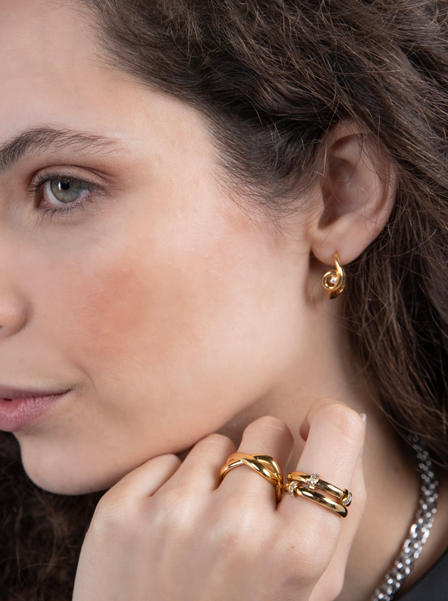 One Infinity Twisted Gold Earrings