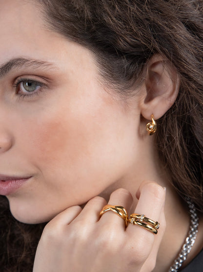 One Infinity Twisted Gold Earrings