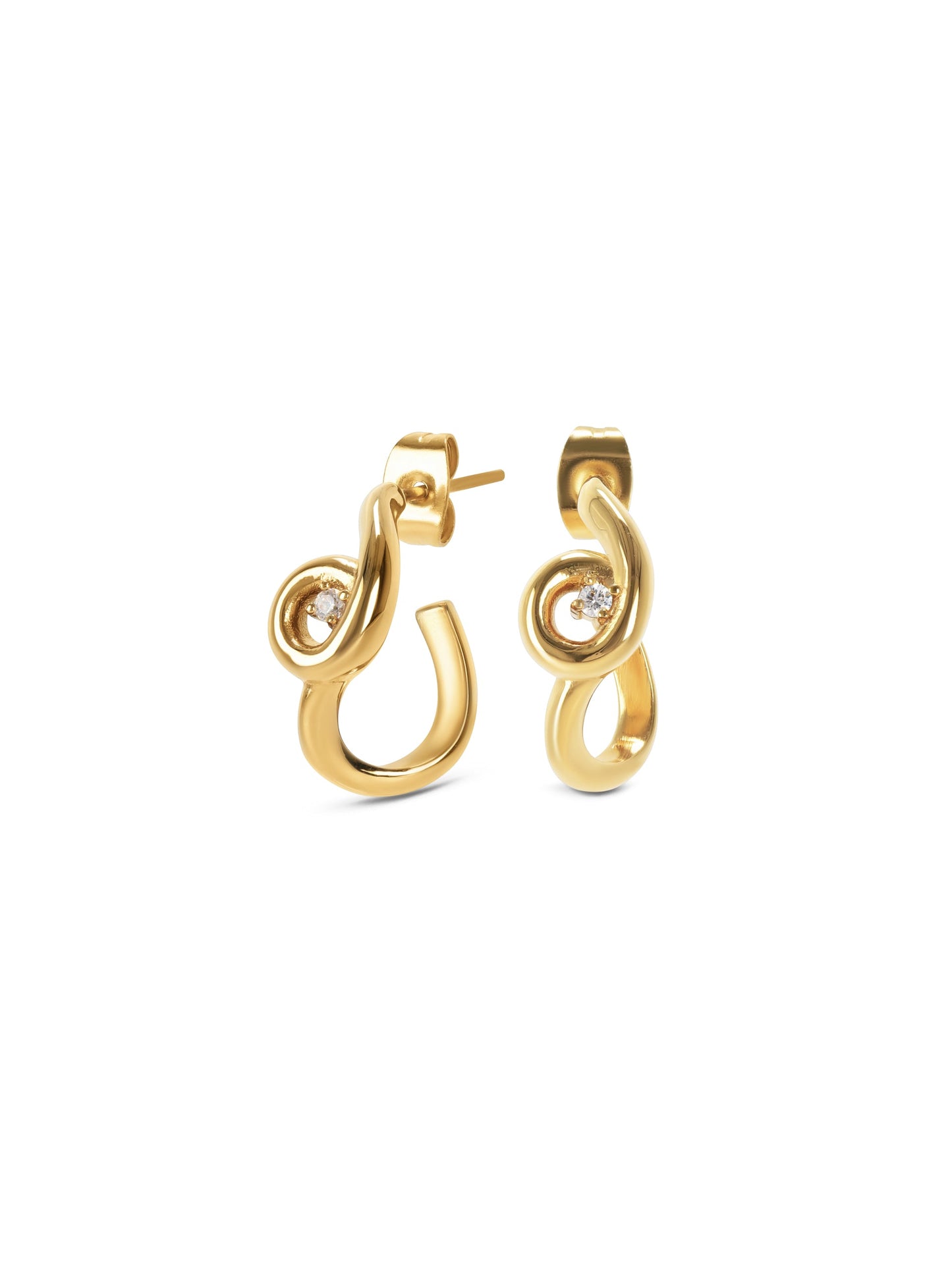 One Infinity Twisted Gold Earrings