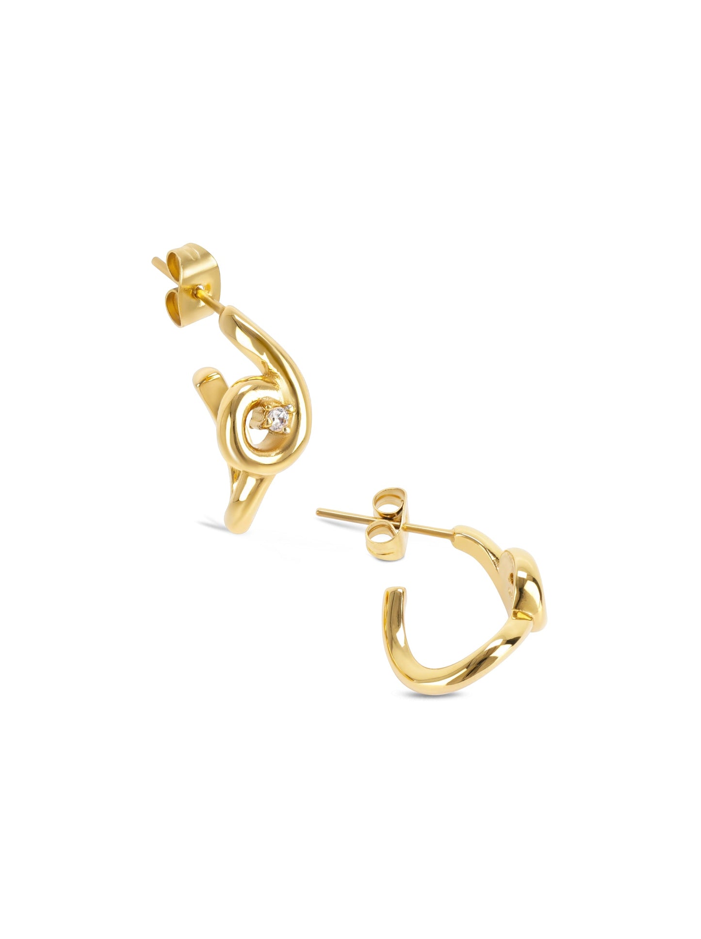 One Infinity Twisted Gold Earrings