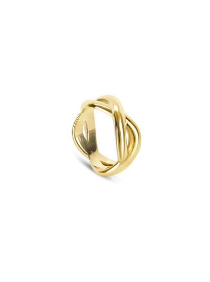 One Infinity Crossed Gold Ring