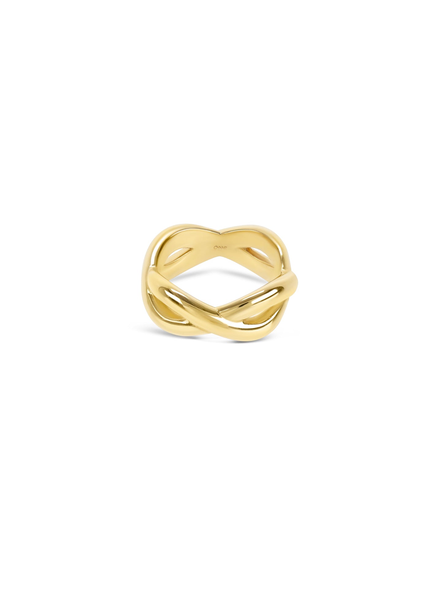 One Infinity Crossed Gold Ring