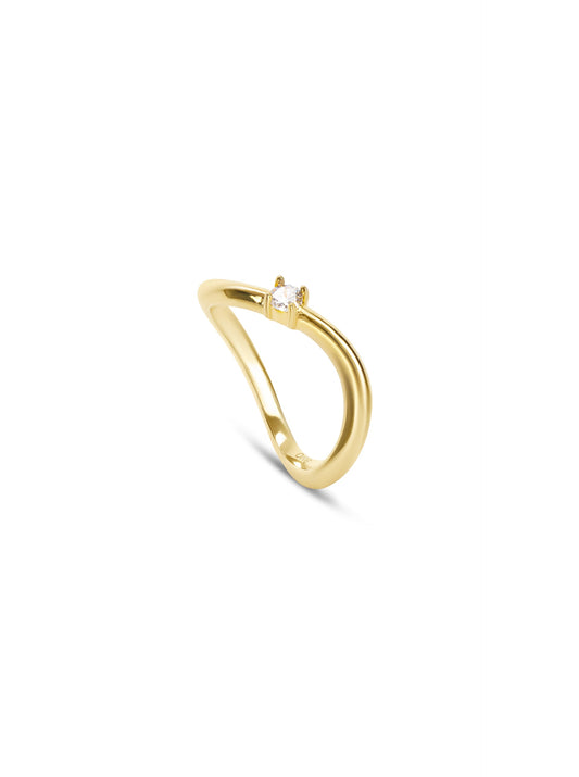 One Infinity Solitaire Gold Ring