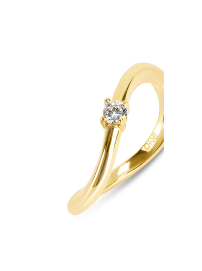 One Infinity Solitaire Gold Ring
