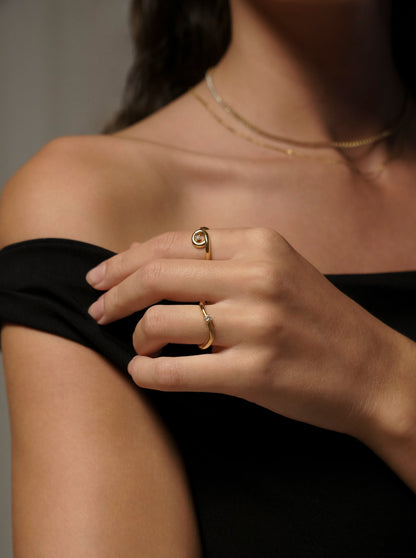 One Infinity Twisted Gold Ring