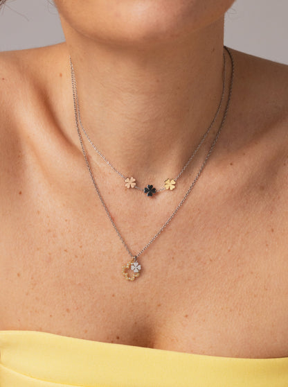 One Lucky Flower Crystal Necklace
