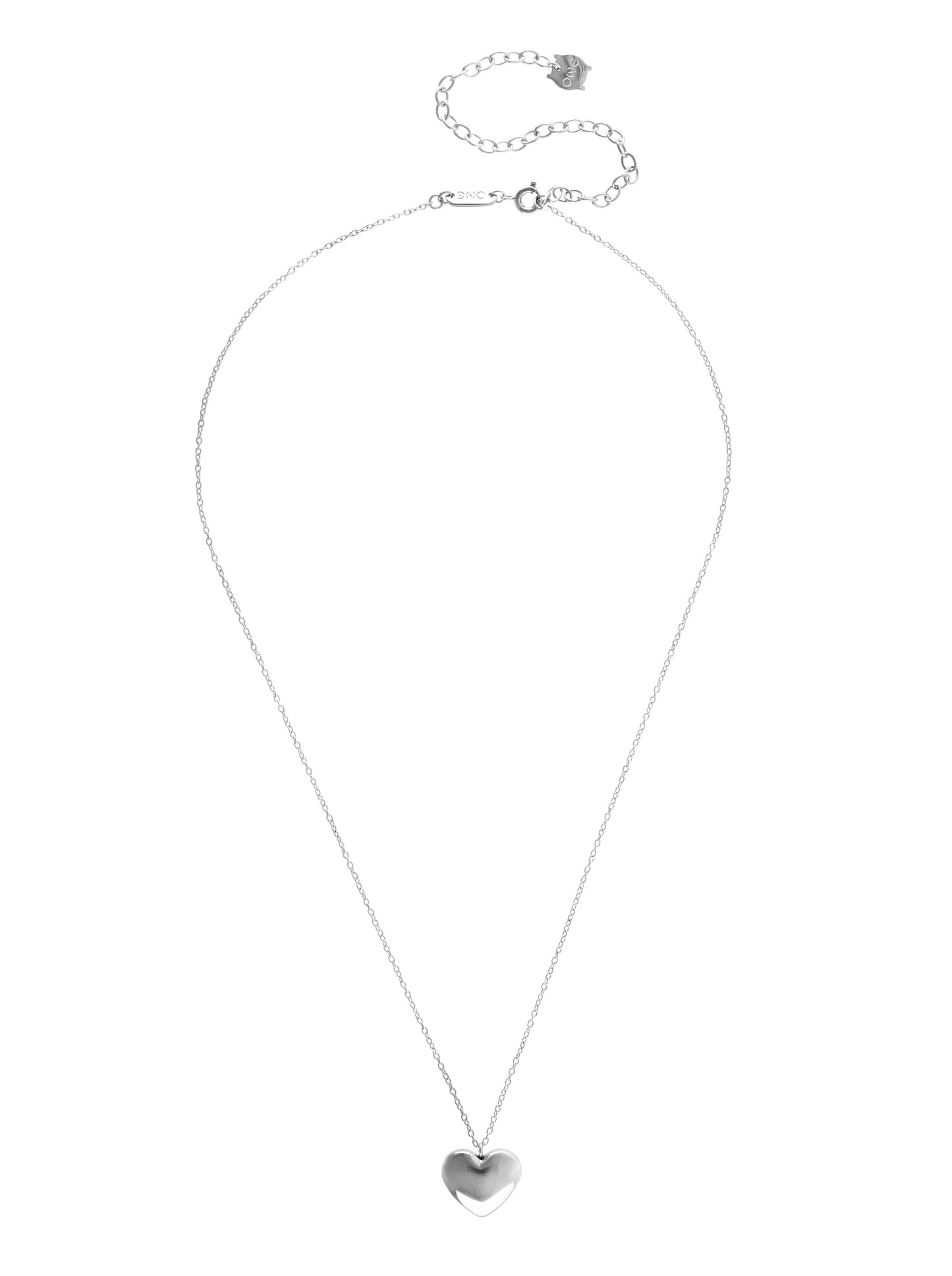One Neckmess Heart Big Silver Necklace
