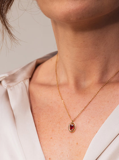 One Birthstone Necklace January - Protection