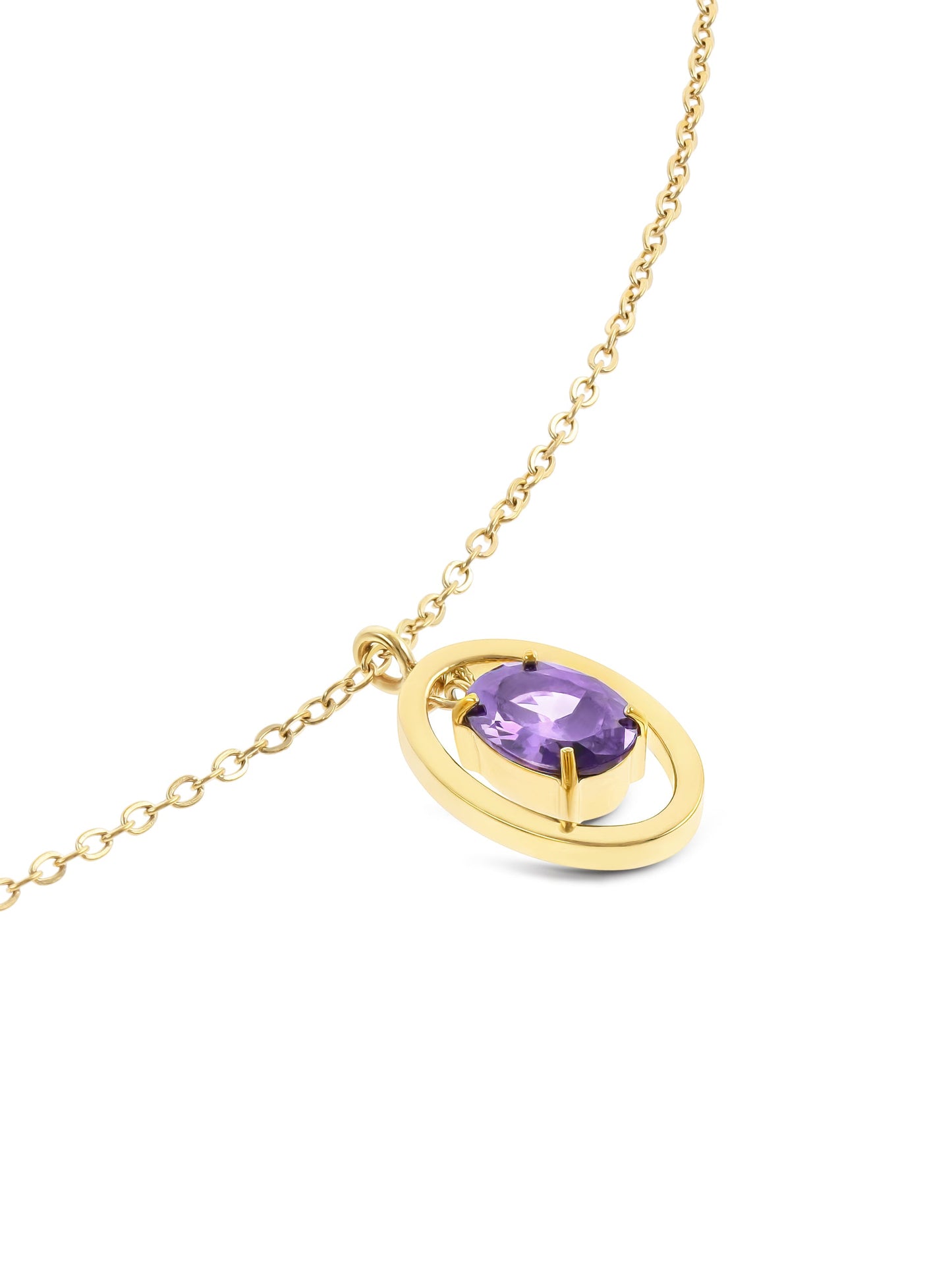 One Birthstone Necklace February - Wisdom