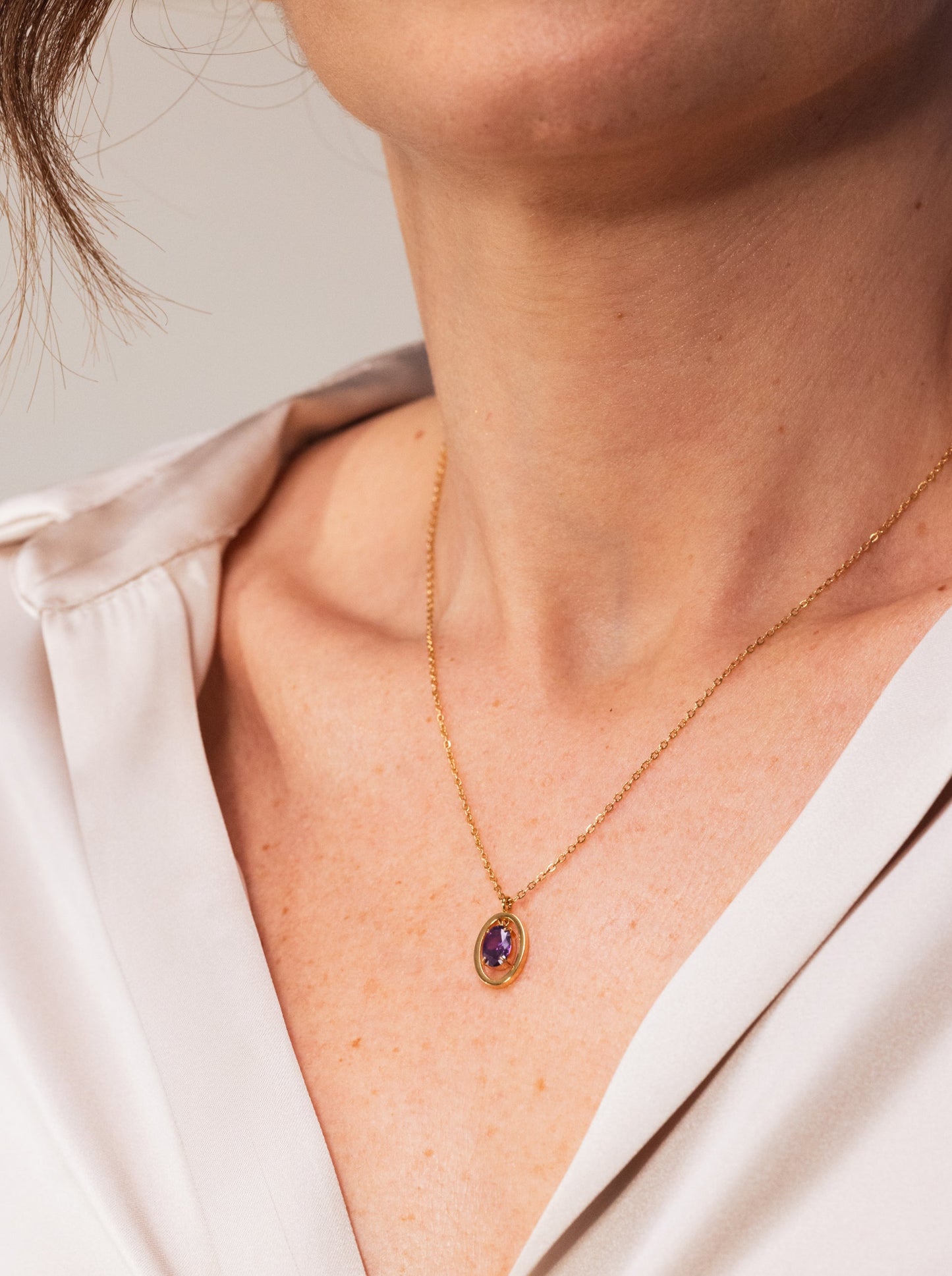 One Birthstone Necklace February - Wisdom
